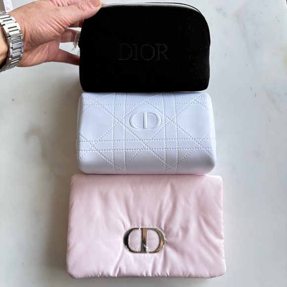 Dior Pink, Black, and White Cosmetic Bag Trio - Picture 1 of 14